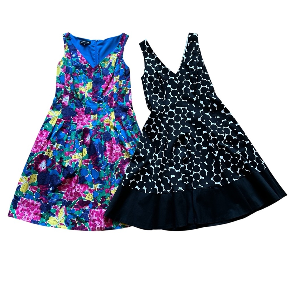TWO Party Dress Bundle Jones NY Women 12 Sleeveless Lined Mid Length Like New